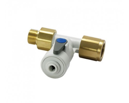 1/2" BSP Ταφ υδροληψίας με διακόπτη για 1/4" σωλήνα ορειχ.